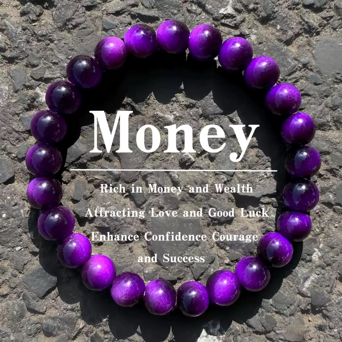 6pcs Fashion Purple Tiger Eye Bracelet Set